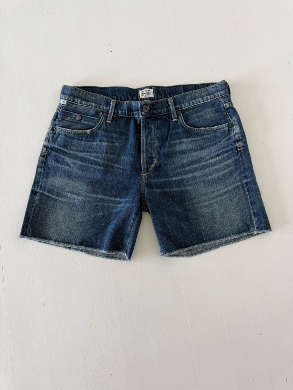 Citizens of Humanity Blue Denim Button Fly Cutoff Shorts